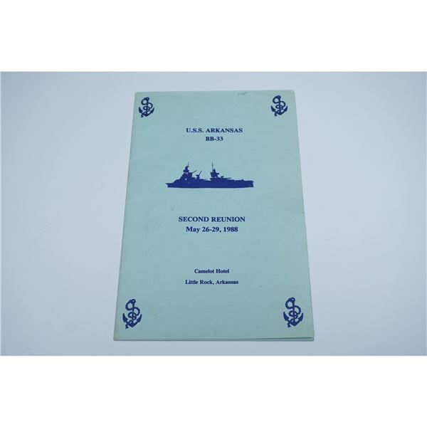 USS Arkansas BB-33 Second Reunion Program Signed by Bill Clinton