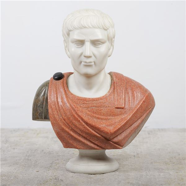 Marble and Alabaster Bust of Emperor Augustus
