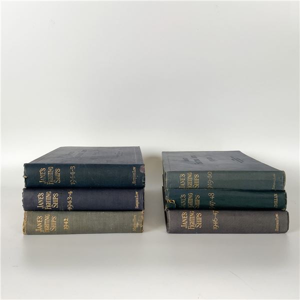 Set of 6 Jane Fighting Ships Reference Books 1942-1950
