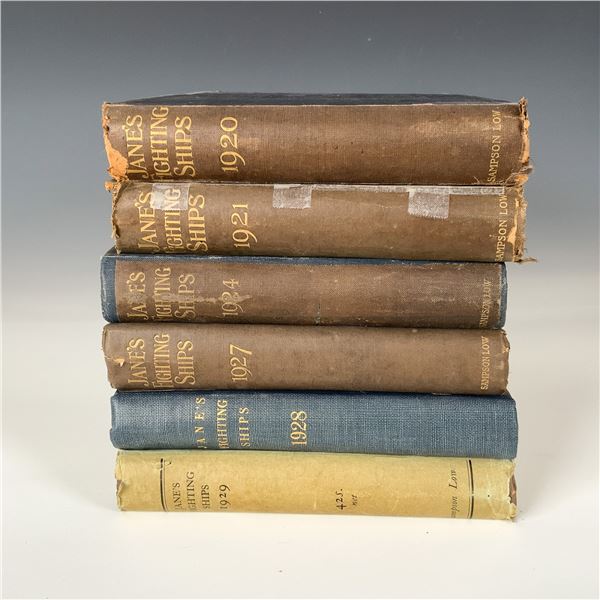 Set of 6 Jane Fighting Ships Reference Books, 1920-1929