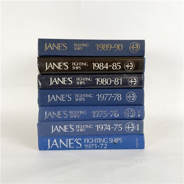 Set of 7 Jane Fighting Ships Reference Books 1971-1990