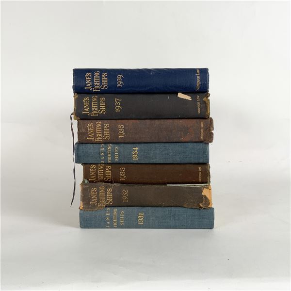 Set of 7 Jane Fighting Ships Reference Books Pre WWII