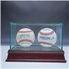 Image 3 : Ernie Banks and Reggie Jackson Autographed Baseballs with Display Case