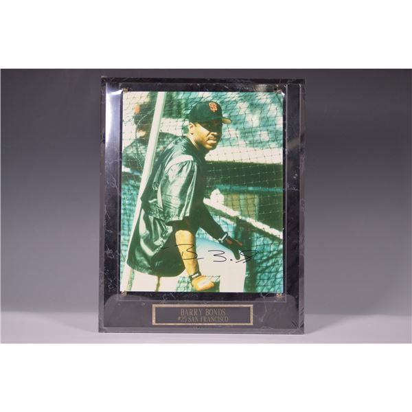 Barry Bonds Autographed Plaque with Certificate of Authenticity