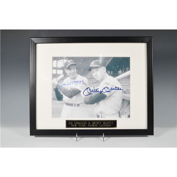 Joe DiMaggio & Mickey Mantle Signed Framed Photo
