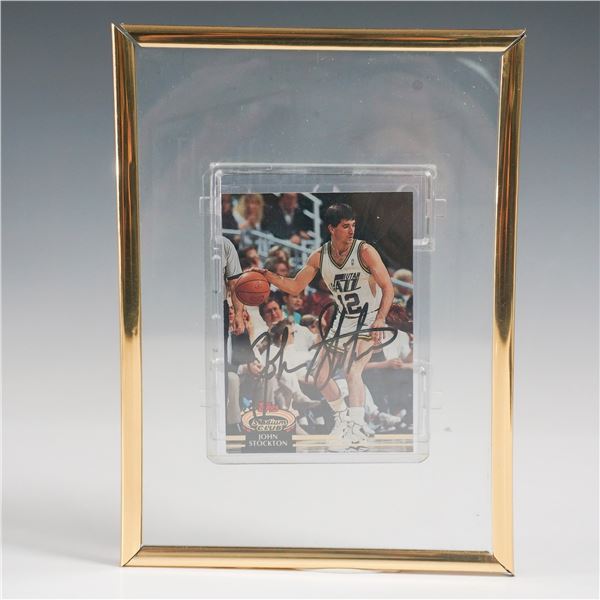 John Stockton Autographed Basketball Card