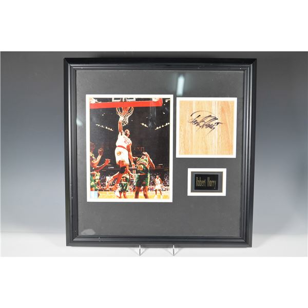 Framed Robert Horry Autographed Wooden Plaque