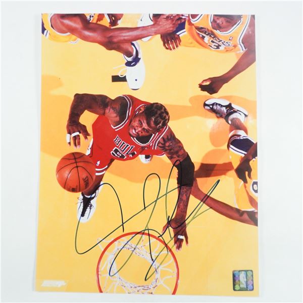Dennis Rodman Signed Chicago Bulls Photograph with COA