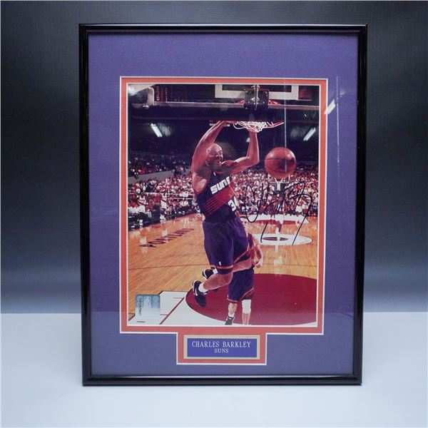 Charles Barkley Autographed Phoenix Suns Framed Photo