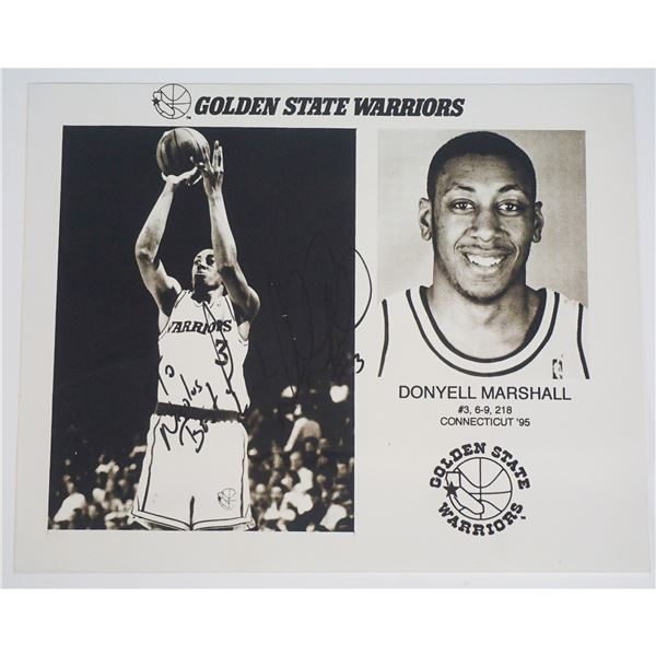 Donyell Marshall Autographed Golden State Warriors Photograph