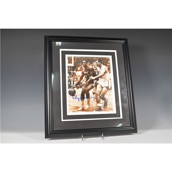 Elgin Baylor Signed Basketball Photograph, Framed