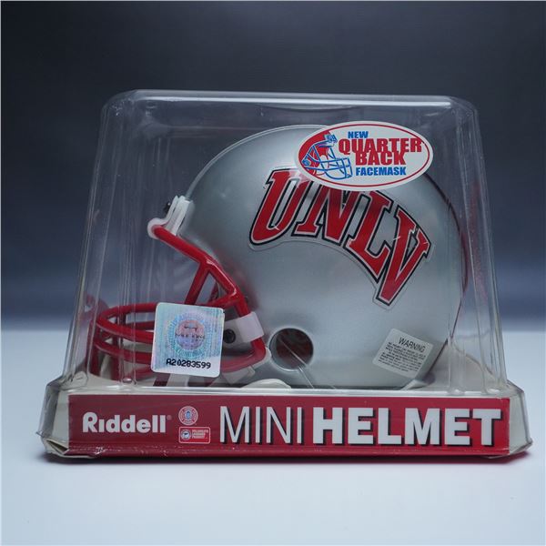 Riddell Football Mini Helmet, UNLV Signed by Randall Cunningham