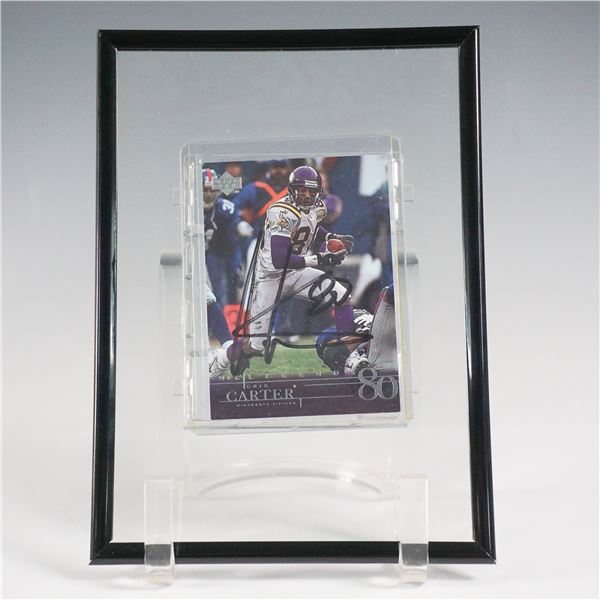 Cris Carter Autographed Football Card with COA