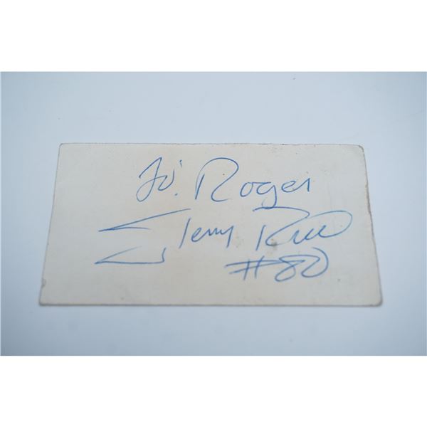 Jerry Rice Autographed Business Card from Safeway