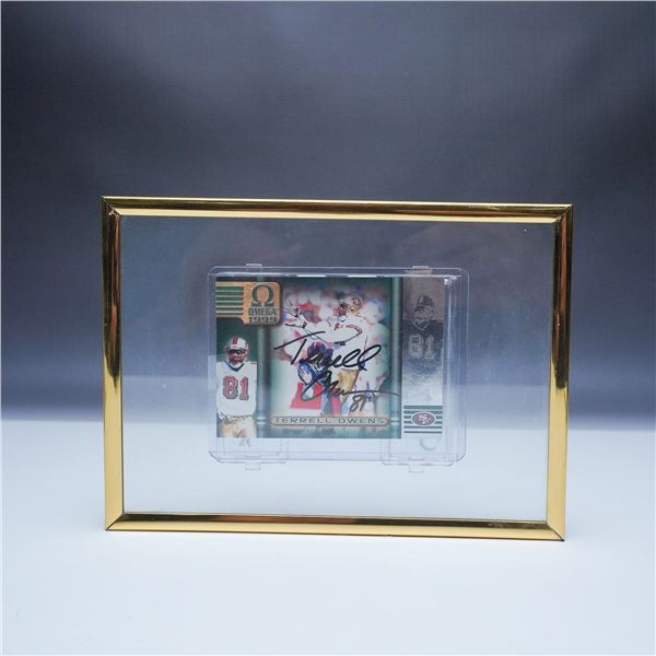 Terrell Owens Signed 1999 Omega Football Card in Display