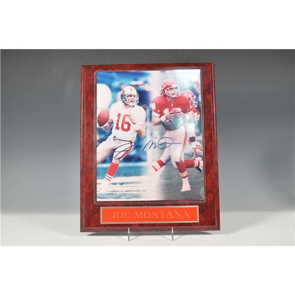 Joe Montana Autographed Photo Plaque