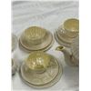 Image 3 : 19pcs Of Vintage Belleek Dishware: Teapot, Saucers, Tea Cups, Creamer, Bowl