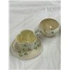 Image 2 : 6pcs Of Vintage 3 Leaf Clover Print Belleek: Tea Cups, Saucers, Creamer, & Bowl