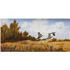 Image 2 : 1979 Framed Original Oil On Canvas Pheasants Taking Flight Scene By Barbara Howe