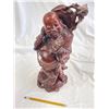 Image 2 : Vintage Carved Wooden Buddha And Foo Dog Statue