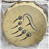 Image 3 : Vintage First Nations Hand Made & Painted Drum Signed A.Wilson