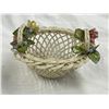 Image 2 : Vintage Painted Woven Porcelain Floral Basket