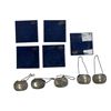 Image 1 : 5 Silver Plated Decanter Labels & 5 Glass RVYC Coasters