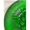 Image 3 : Vintage Silver Overlay Green Glass Center Piece Bowl