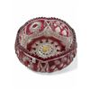 Image 1 : Vintage Imperlux Hand Cut Crystal & Red Bowl