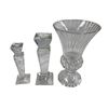 Image 1 : 3 Vintage Crystal Home Décor: Candle Stick Holders (Towle) & Vase