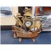 Image 2 : Vintage Cast Metal Sail Ship Clock