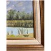 Image 2 : Framed Original Oil On Canvas Painting Geese Taking Flight By Barbara Howe