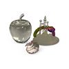 Image 1 : 3 Vintage Art Glass Collectibles: Castle & Apples