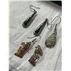 Image 2 : 4 Pairs Of Silver Earrings (2 Signed First Nations Themed)