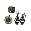 Image 1 : Assorted Silver Jewellery: Earrings & 2 Pendants