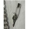 Image 2 : Sterling Silver Stamped Bracelet & Sterling Yale Key Charm