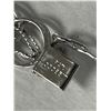 Image 3 : Sterling Silver Stamped Bracelet & Sterling Yale Key Charm