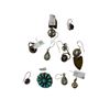 Image 1 : 5 Assorted Silver Earrings (925, Mexico) & Turquoise Pendant Signed Phyllis