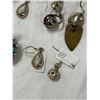 Image 4 : 5 Assorted Silver Earrings (925, Mexico) & Turquoise Pendant Signed Phyllis