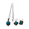 Image 1 : Mexico 925 Silver Necklace & Earring Set With Turquoise