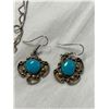 Image 2 : Mexico 925 Silver Necklace & Earring Set With Turquoise