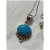 Image 3 : Mexico 925 Silver Necklace & Earring Set With Turquoise