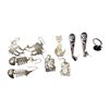 Image 1 : Mexico Silver Jewellery: 4 Pairs of Earrings, Brooch, & Ring