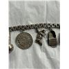 Image 3 : Stamped Silver .925 Charm Bracelet With 8 Charms