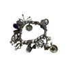 Image 1 : Stamped Sterling Silver Charm Bracelet With 20 Charms