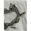 Image 3 : Sterling Silver Stamped Charm Bracelet With 12 Charms