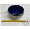 Image 2 : Vintage Birks Sterling Silver Bowl With Cobalt Blue Glass Insert