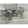 Image 2 : 3 Vintage Crystal Collectibles: 2 Rabbits (1 Foot In Need Of Repair) & Artist Signed Cupcake