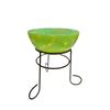 Image 2 : Vivid Green Murano Glass Bowl With Metal Stand