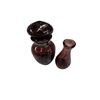 Image 3 : 2 Purple Glass Collectibles: Silver Overlay Lidded Container & Art Glass Vase